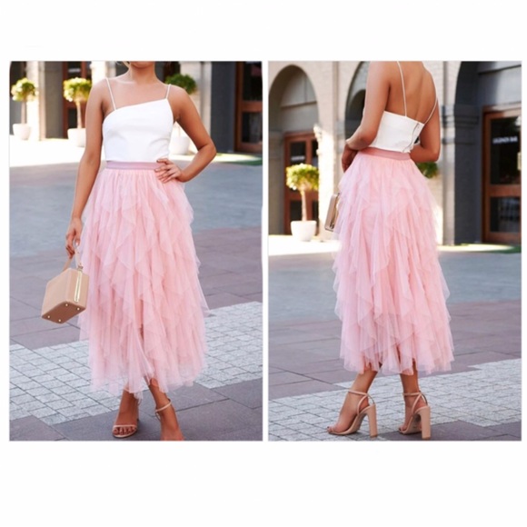 Fabulous pink tulle maxi skirt - Picture 2 of 4